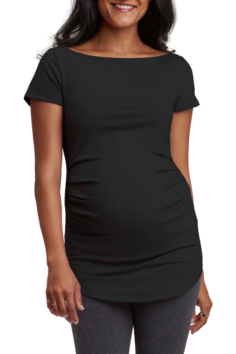 Ballet Maternity Tunic, Main, color, BLACK