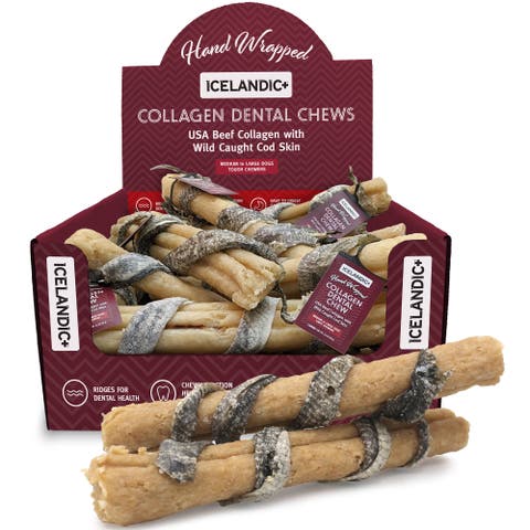 Collagen Dental Chew Beef & Cod Skin - 18 Pack - 8" Dog Treat Stick