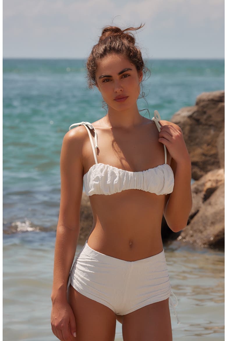 Perri Jacquard Bikini Top, Alternate, color, WHITE