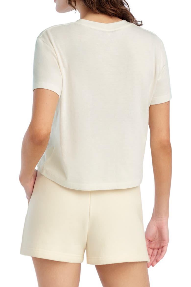 The Cropped Crewneck T-Shirt, Alternate, color, GARDENIA/ LIGHT SAGE