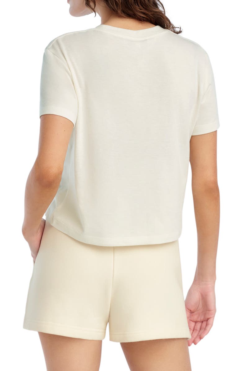 Favorite Daughter The Cropped Crewneck T-Shirt, Alternate, color, Gardenia/ Light Sage