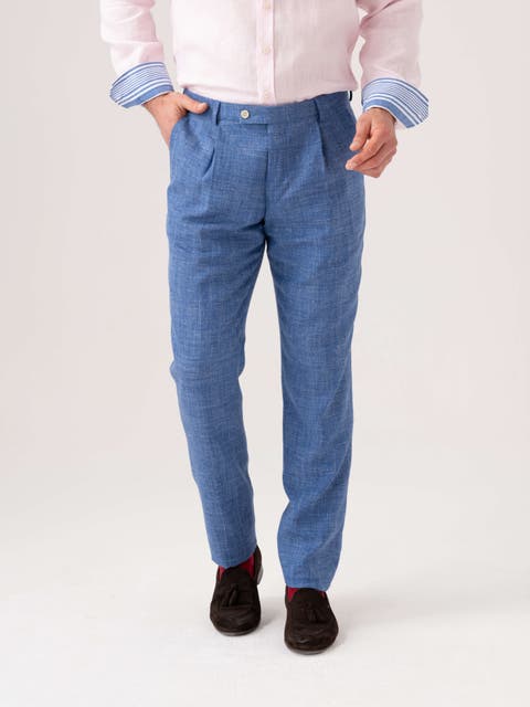 Linen Wool Silk Blend Trousers