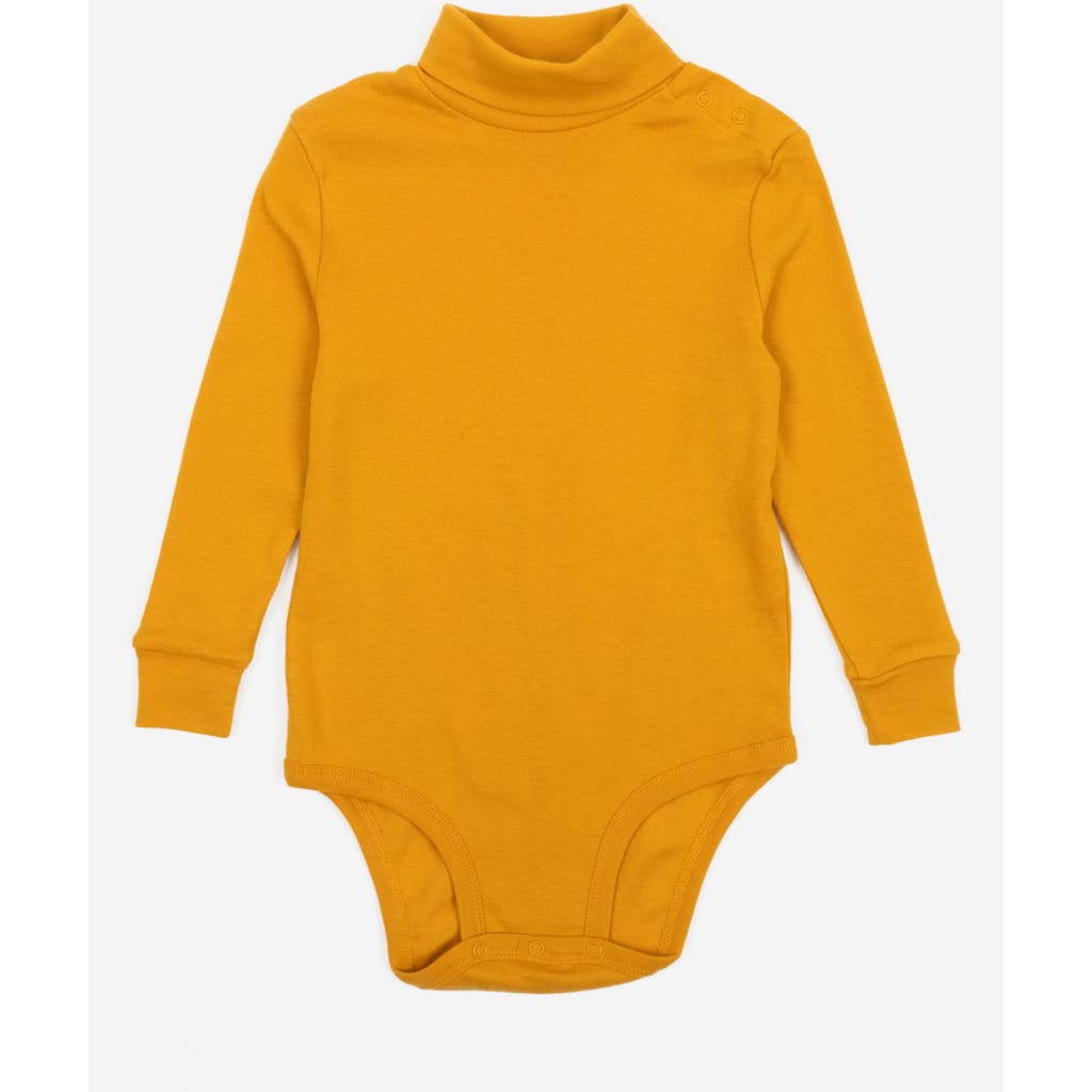 Leveret Baby Turtleneck Bodysuit, Cotton Long Sleeve In Yellow