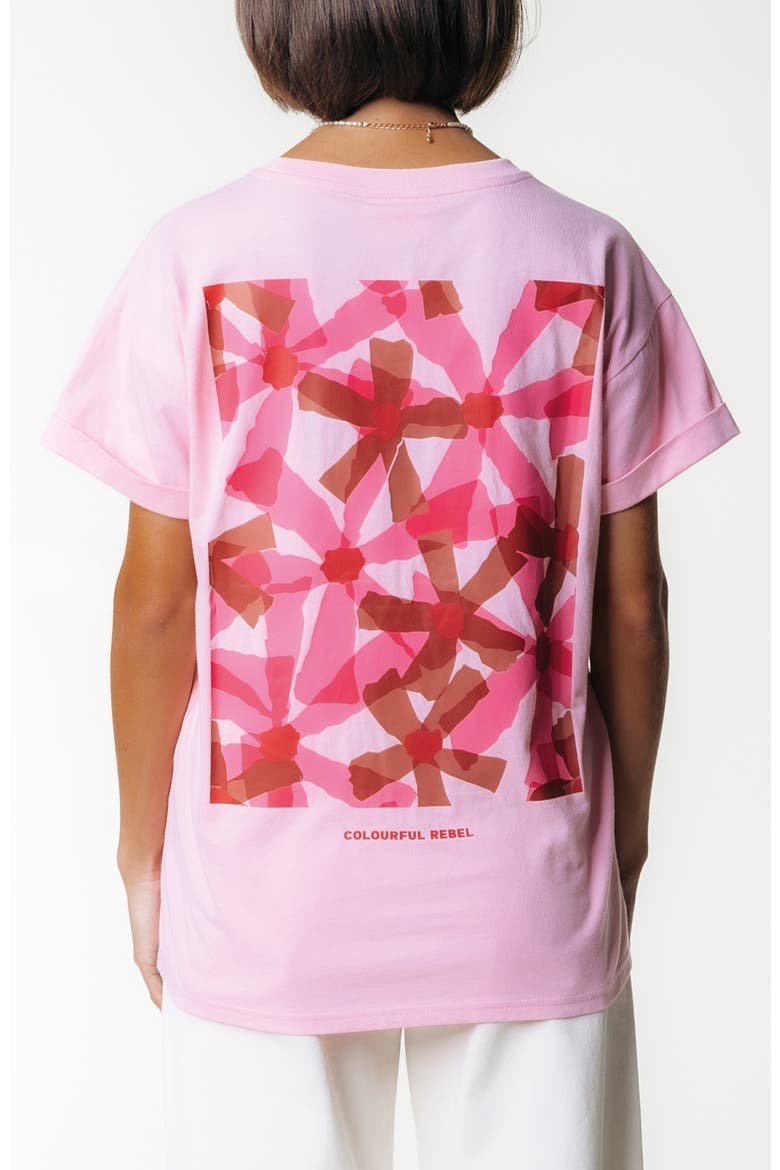 Flower Square Boxy Tee, Main, color, Fresh pink