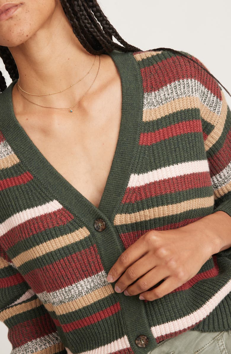 Marine Layer Robin Stripe Crop Cardigan, Alternate, color, Stripe