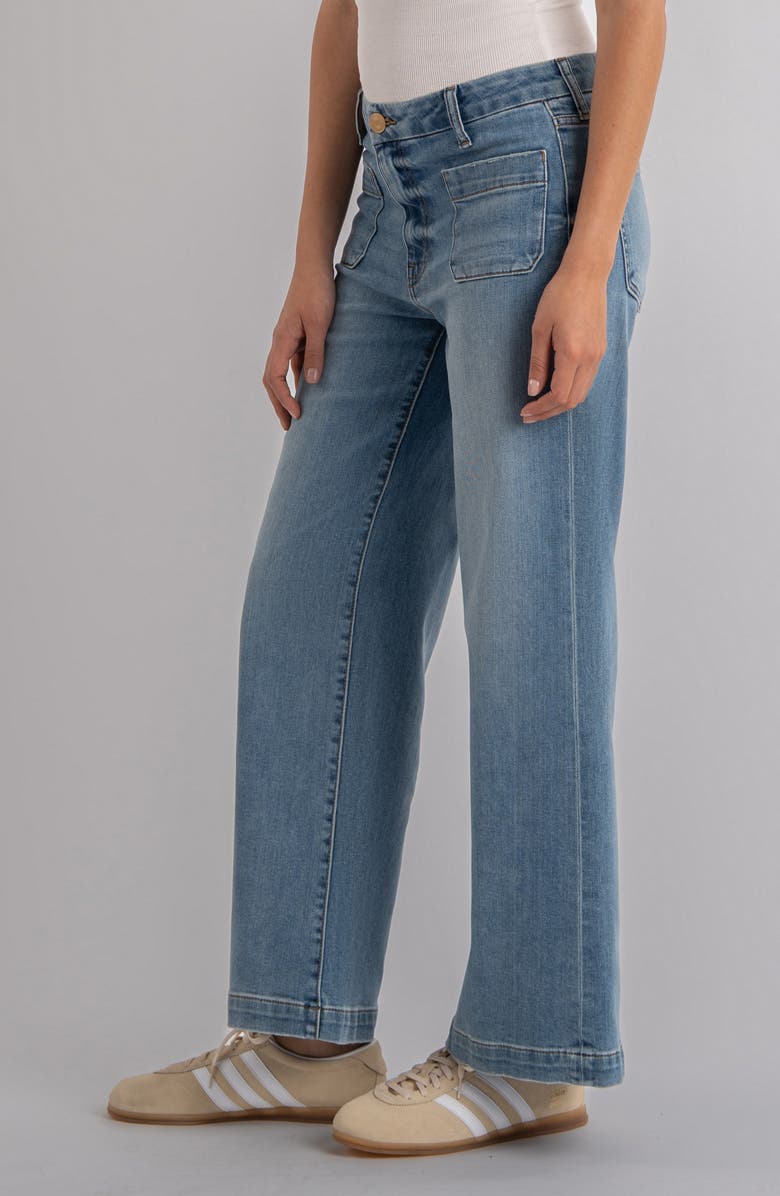 KUT from the Kloth Meg Patch Pocket High Waist Ankle Wide Leg Jeans, Alternate, color, Totally
