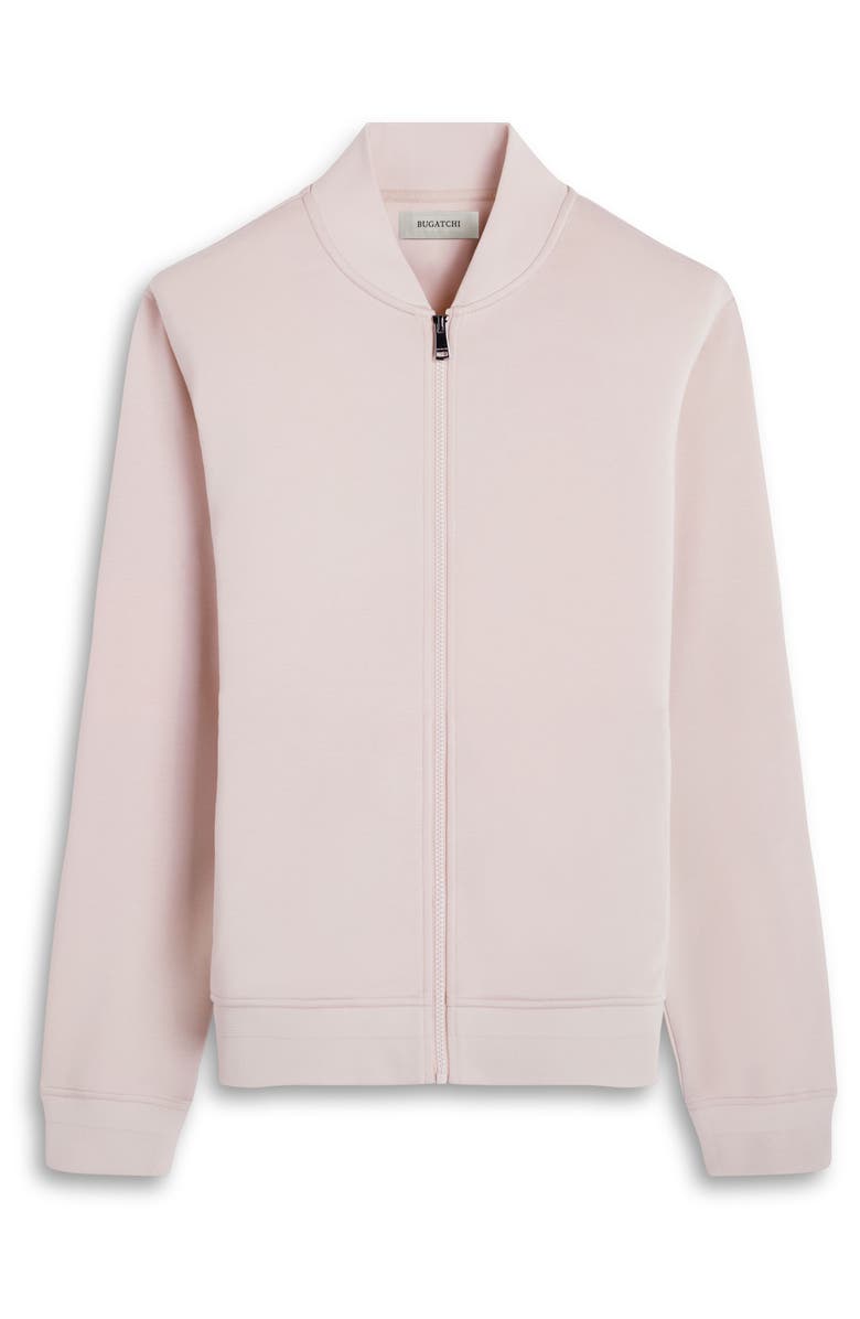 Bugatchi Soft Touch Knit Bomber Jacket, Alternate, color, Almond