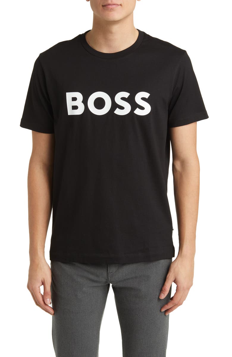 BOSS Tiburt Logo Graphic T-Shirt, Main, color, Black