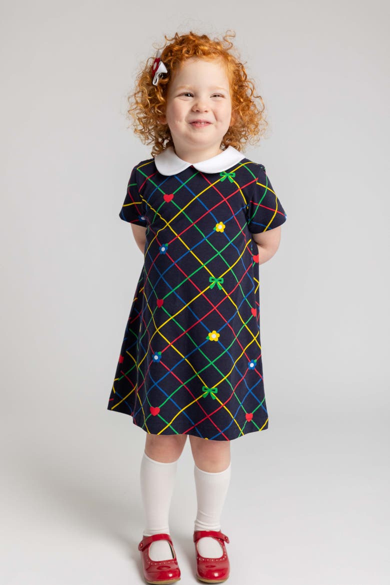 Printed Knit Dress, Alternate, color, Navy/Multi