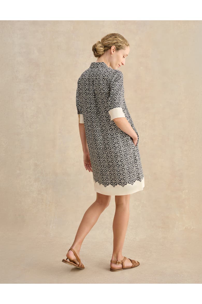 Marciella 3/4 Sleeve Printed Mini Dress, Alternate, color, Navy Cream