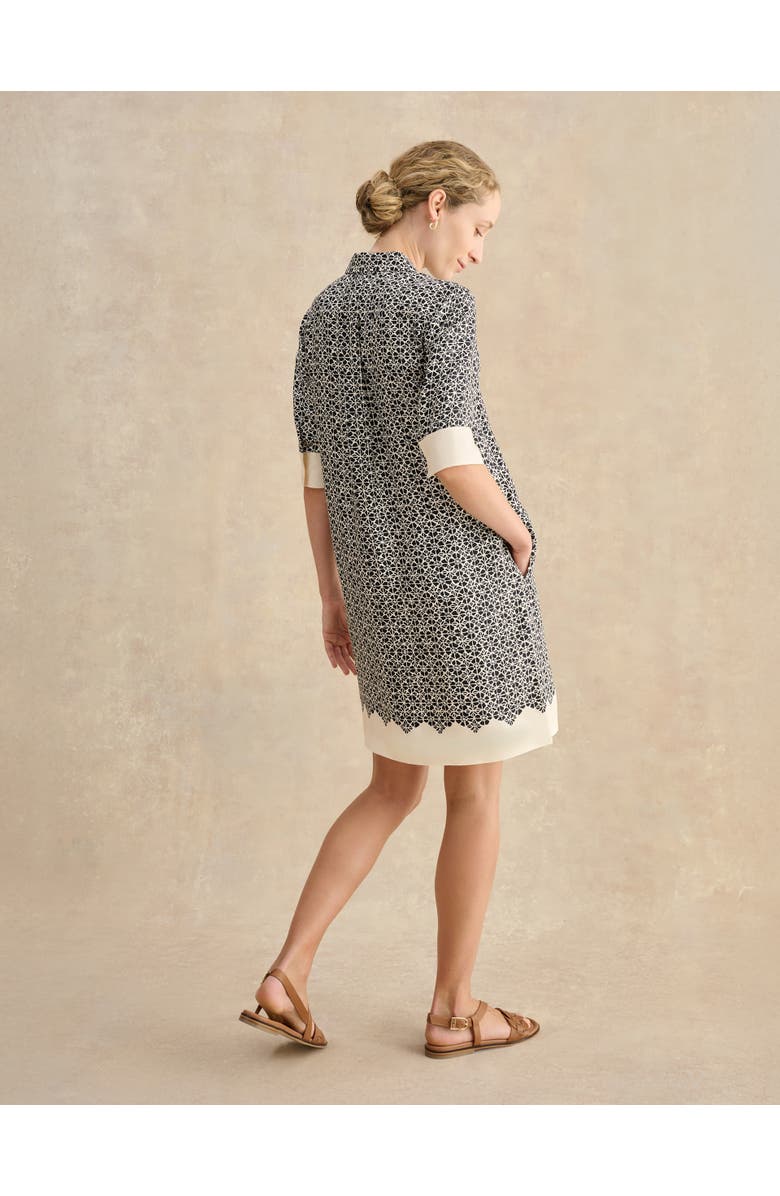 HOBBS LONDON Marciella 3/4 Sleeve Printed Mini Dress, Alternate, color, Navy Cream