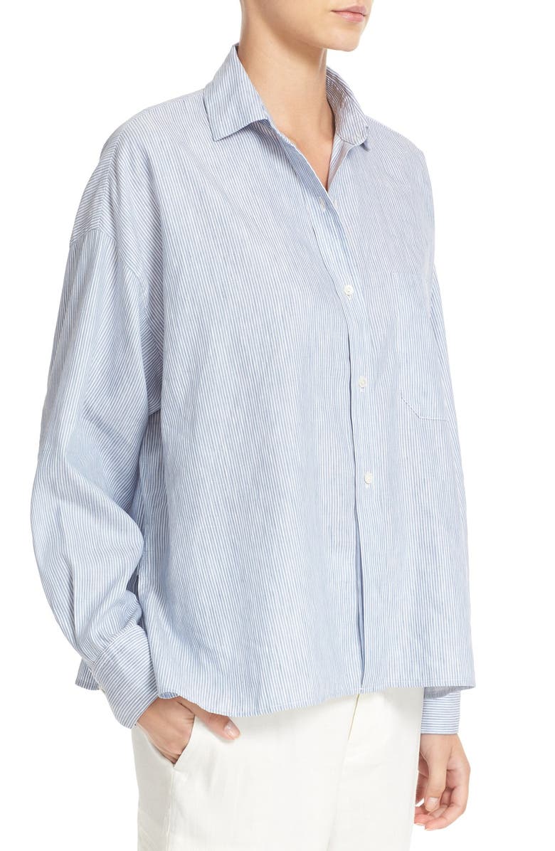 Vince Linen & Cotton Crop Shirt, Alternate, color, 