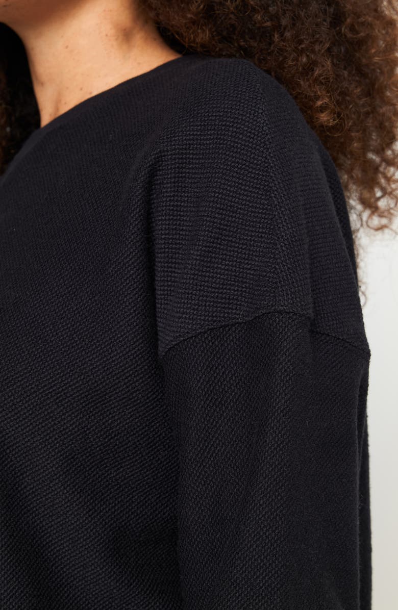 Spiritual Gangster Andi Waffle Fleece Sweatshirt, Alternate, color, Vintage Black