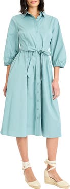 Maggy London Long Sleeve Midi Shirtdress
