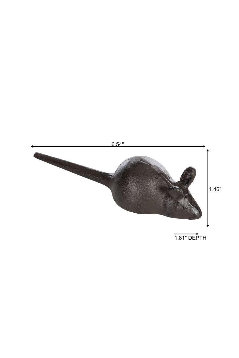 Iron Barn Mouse Door Stopper Metallic for Spring Home Decor, Alternate, color, Brown