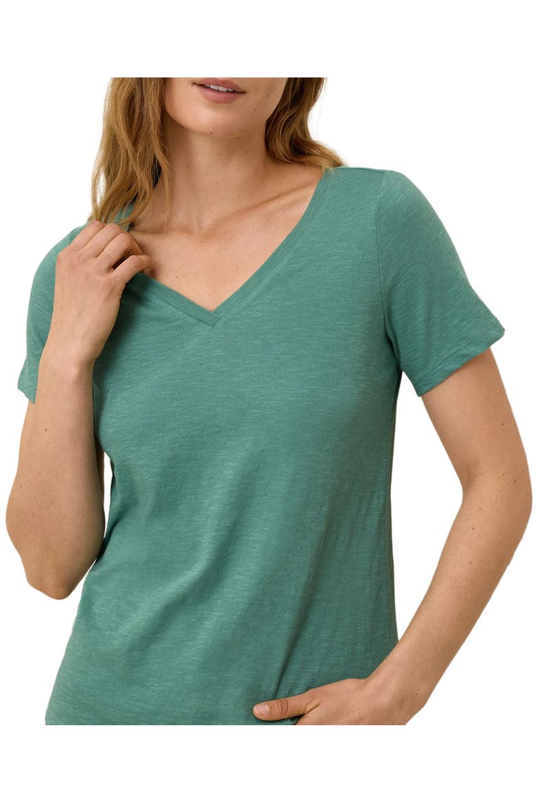 Organic Cotton Featherweight Slub V-Neck Tee, Alternate, color, Deep Sea