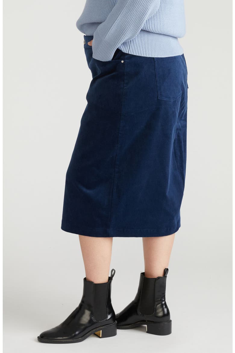 Corduroy Midi Skirt, Alternate, color, PAGEANT BLUE