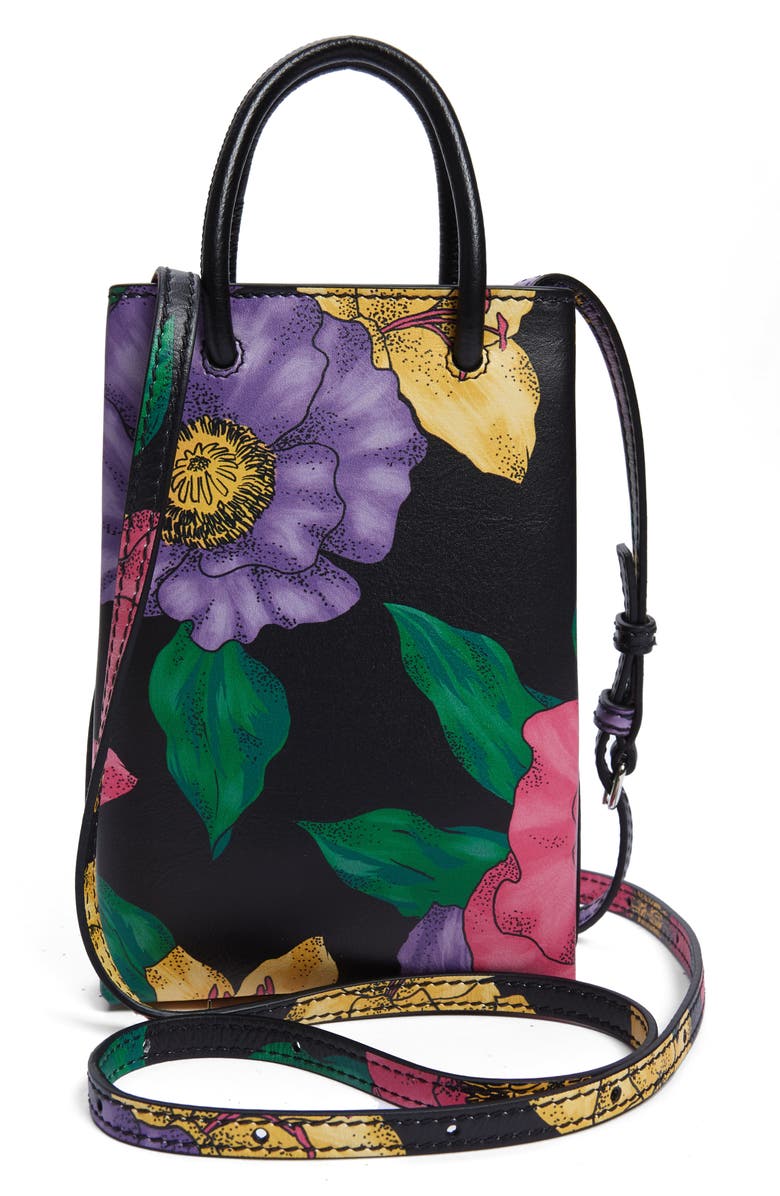 Balenciaga Leather Crossbody Phone Case, Alternate, color,