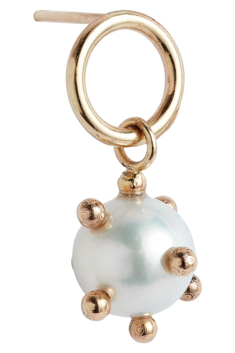 Bubble Mismatched Cultured Pearl Drop Earrings, Alternate, color, GOLD