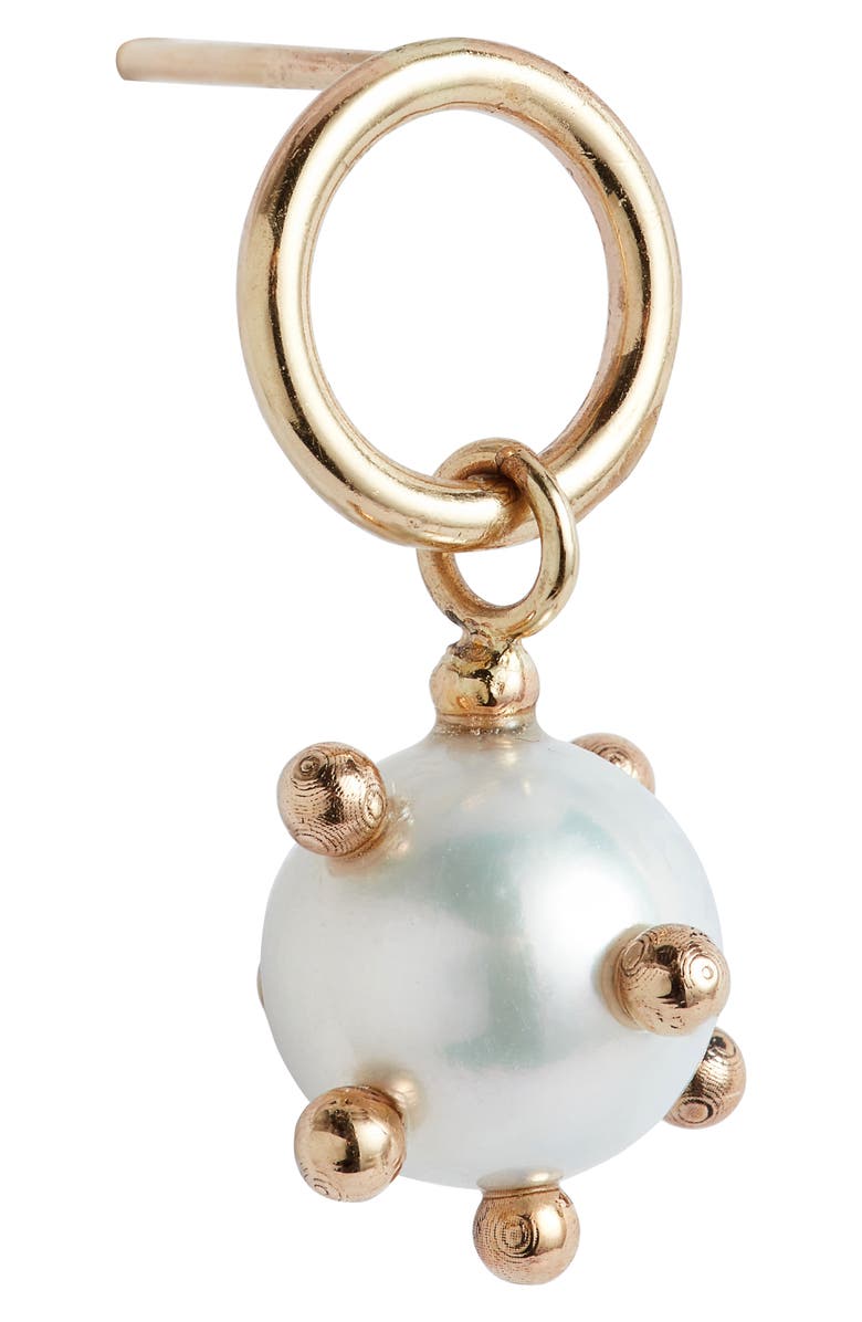 Poppy Finch Bubble Mismatched Cultured Pearl Drop Earrings, Alternate, color, Gold