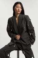 Karen Millen Embellished Single-Breasted Blazer