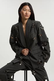 Karen Millen Embellished Single-Breasted Blazer