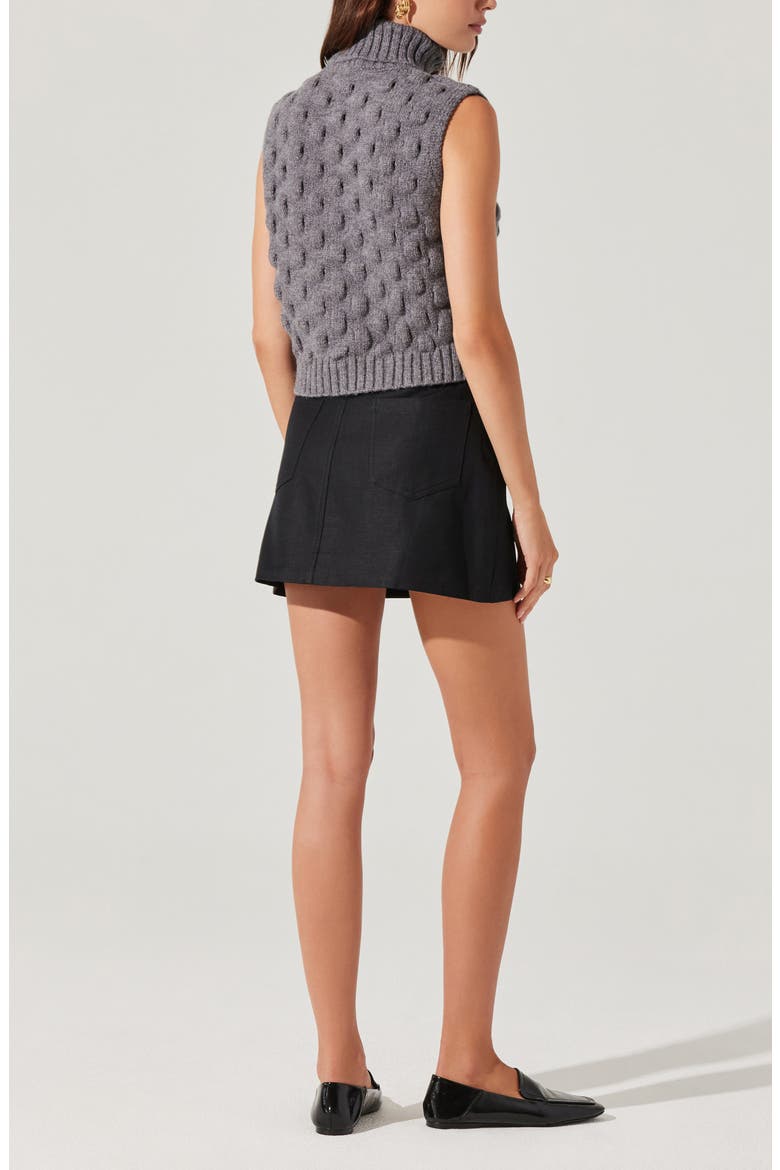 Pattern Turtleneck Sweater Vest, Alternate, color, GREY