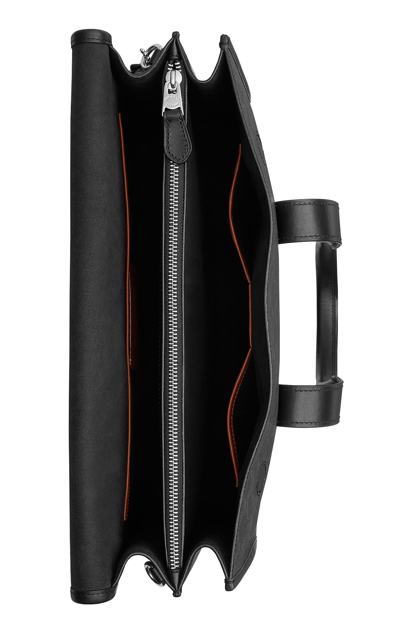 COACH Gotham Signature Coated Canvas & Leather Portfolio Messenger Bag, Alternate, color, Black Signature