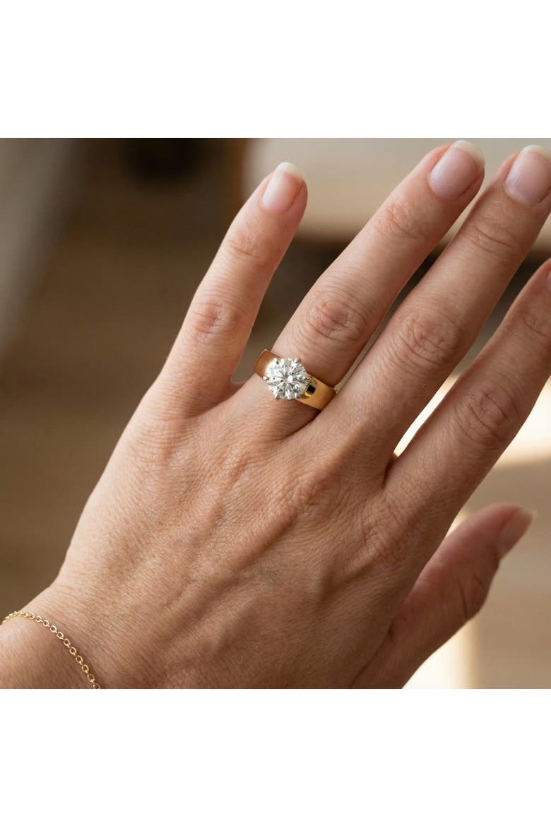2Ct Round Moissanite Solitaire Engagement Ring Gold, Alternate, color, 10k Yellow Gold