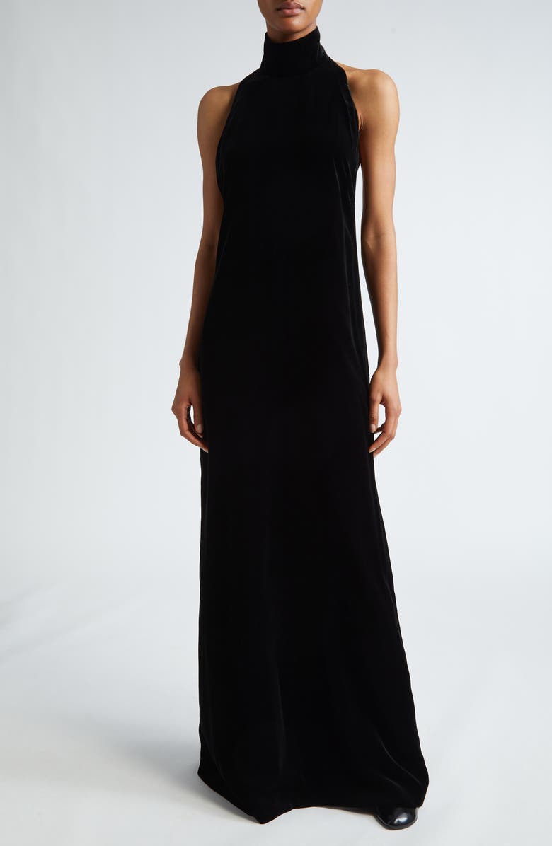 Max Mara Armida Velvet Halter Gown, Main, color, 