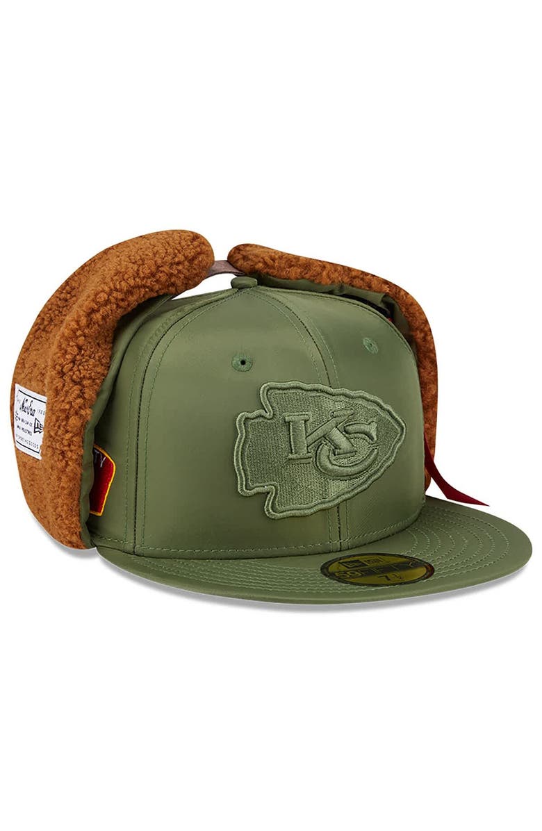 New Era x Alpha Industries Men's New Era x Alpha Industries Olive Kansas City Chiefs Dog Ears 59FIFTY Fitted Hat, Main, color, Olive