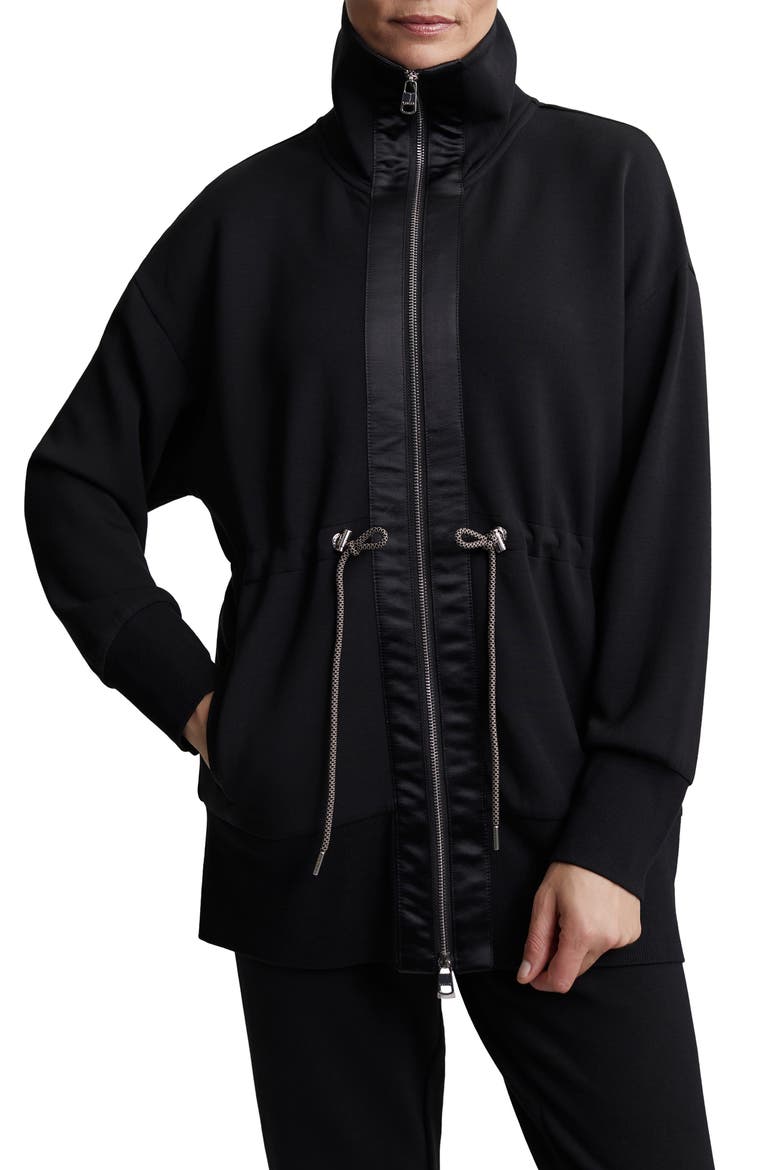 Ridgefield Long Sweatshirt Jacket, Main, color, BLACK