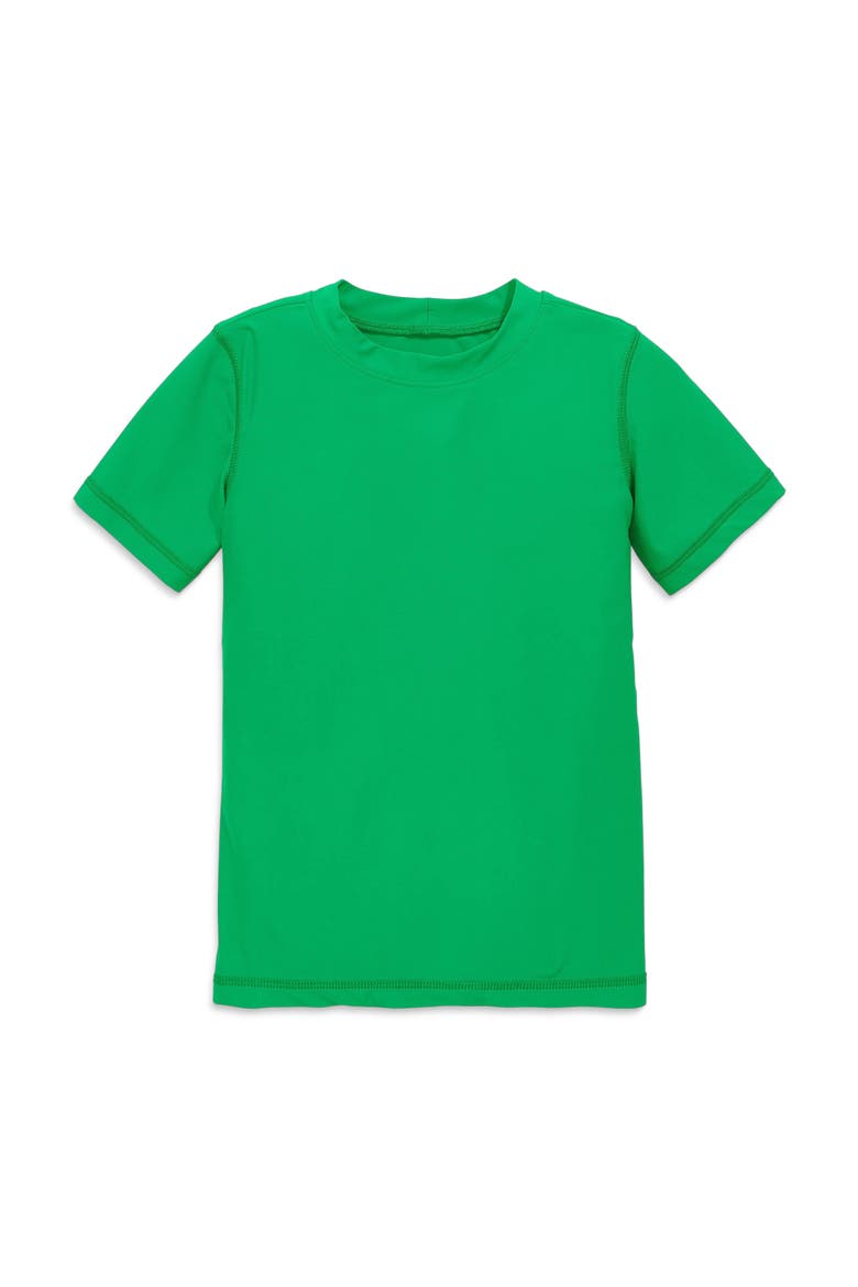 Kids Short Sleeve Rash Guard, Main, color, Green Apple