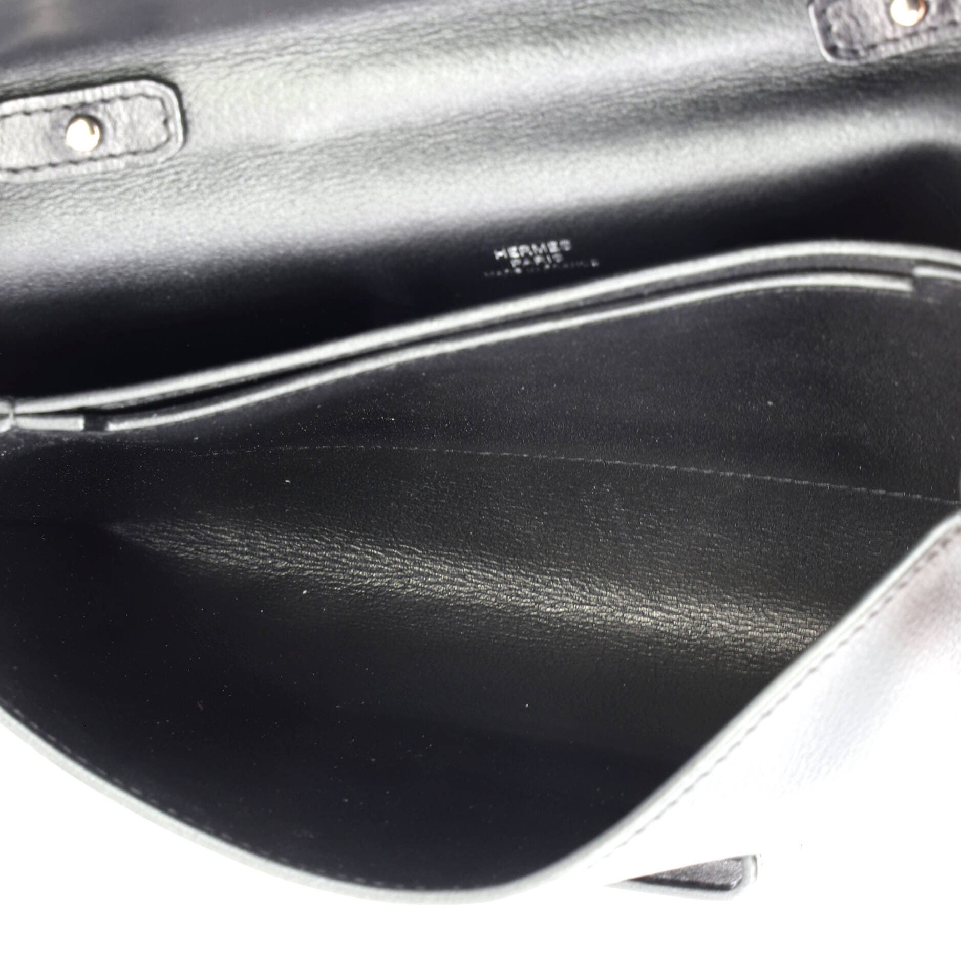 Pre-Owned Hermes H Passant Clutch Shoulder Bag Evercolor, Alternate, color, Noir