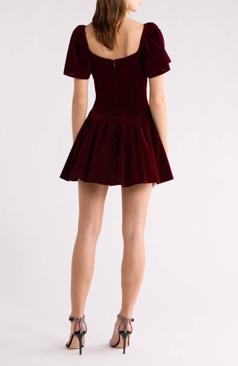 All in Favor Flutter Sleeve Minidress, Alternate, color, Wine