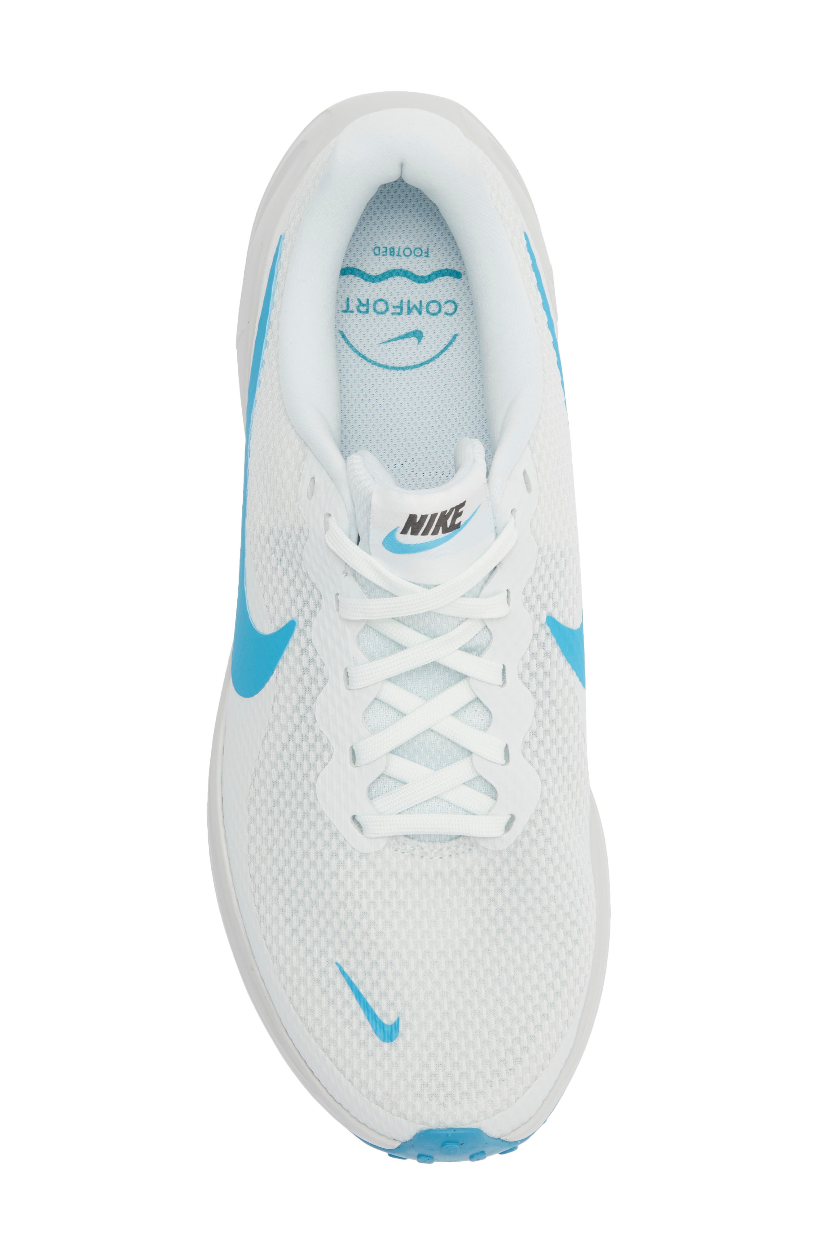 Revolution 8 Running Shoe, Alternate, color, OFF WHITE/ LIGHT CURRENT BLUE