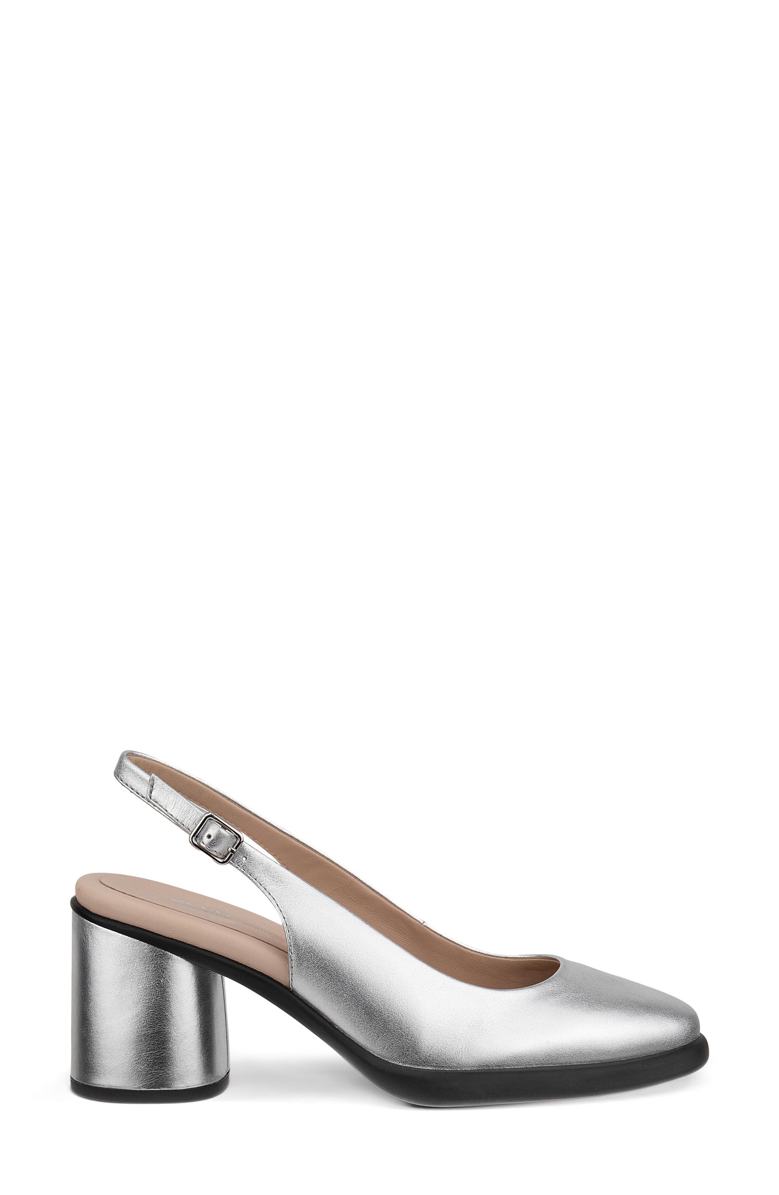 Sculpted LX 55 Slingback Pump, Alternate, color, PURE SILVER