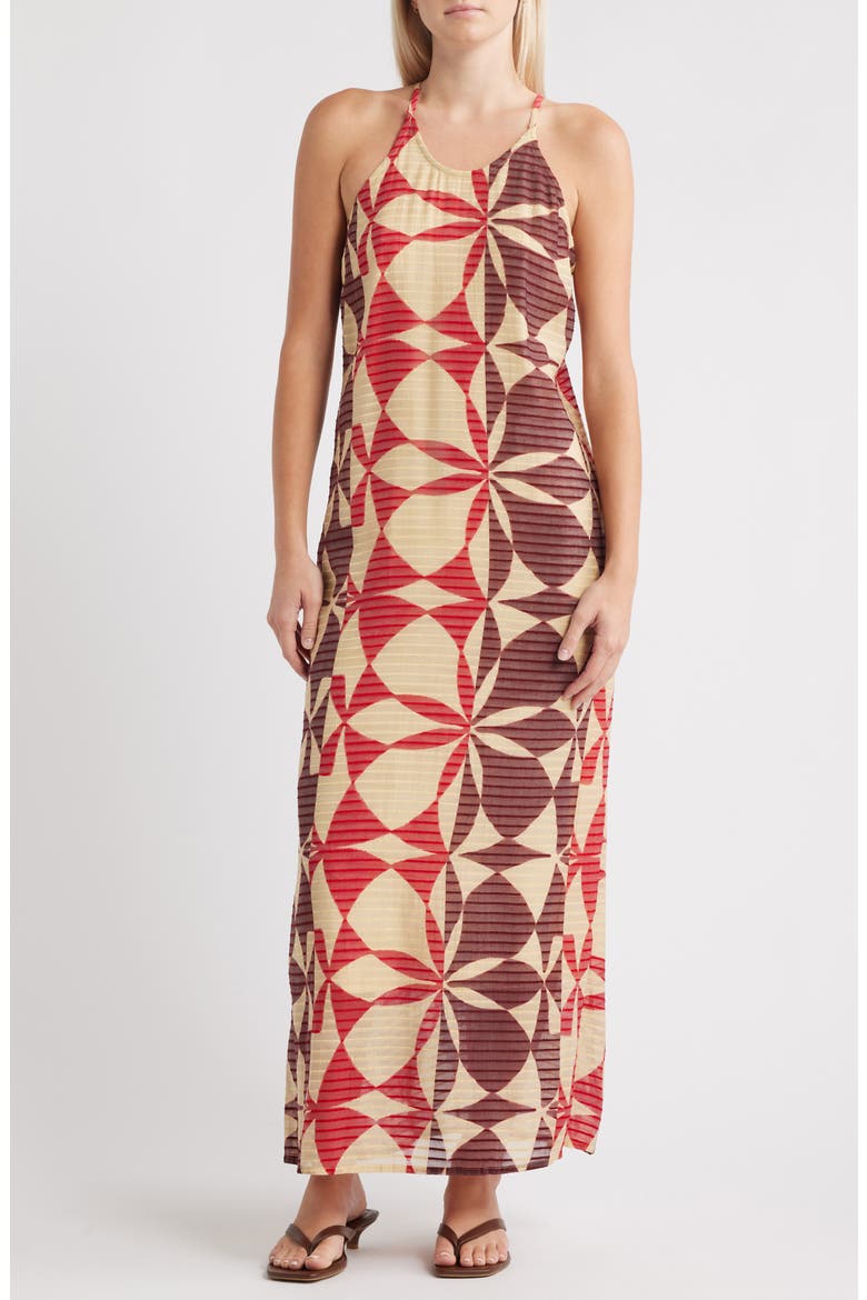Floral Maxi Slipdress, Main, color, RED