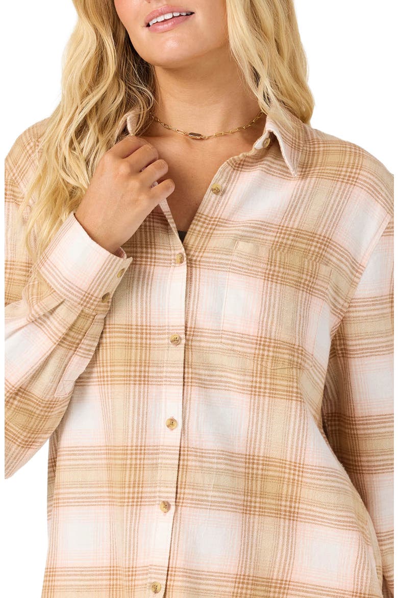 Logan Plaid Flannel Shirt, Alternate, color, PEACH LIGHT