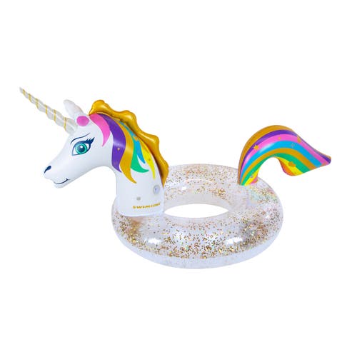 Swimline LED Unicorn Glitter Ring in Multicolored 