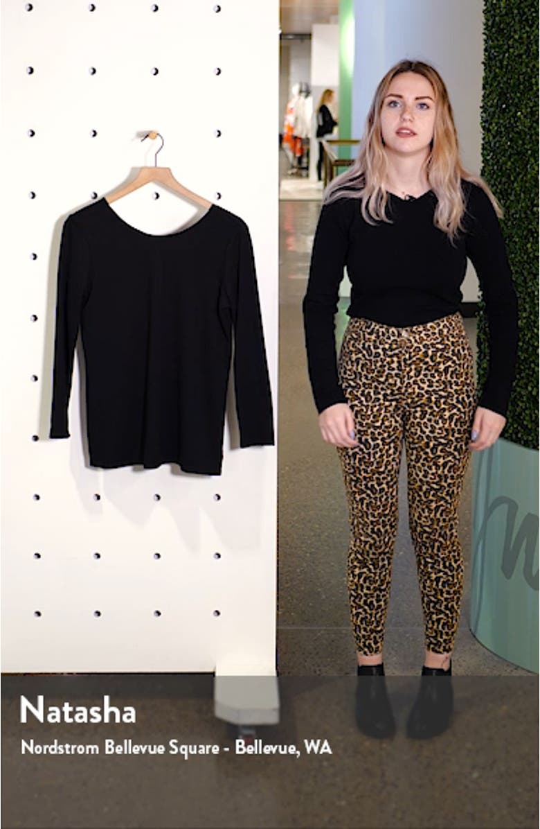 Gibson Baby Ponte Bow Back Long Sleeve Top, sales video thumbnail