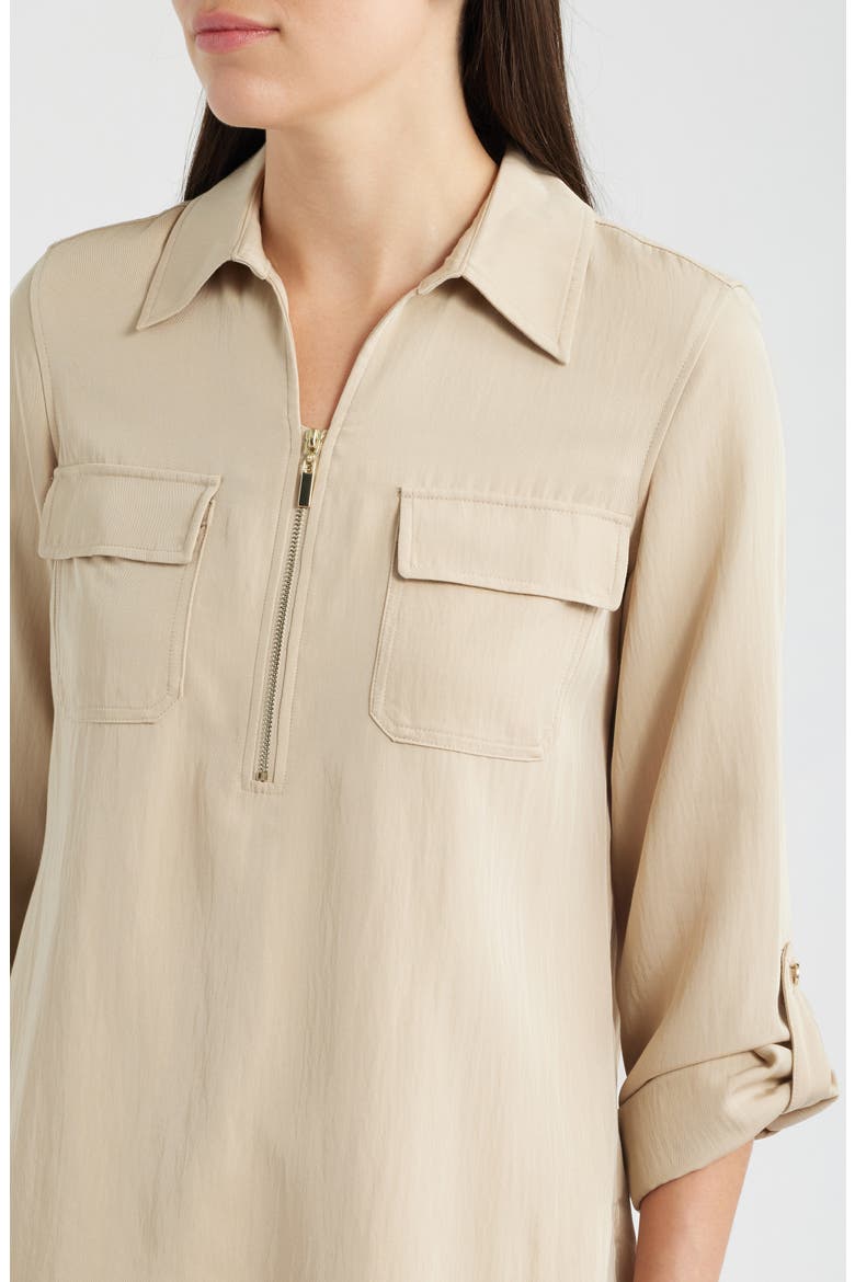 Long Sleeve Half Zip Pullover, Alternate, color, SAFARI