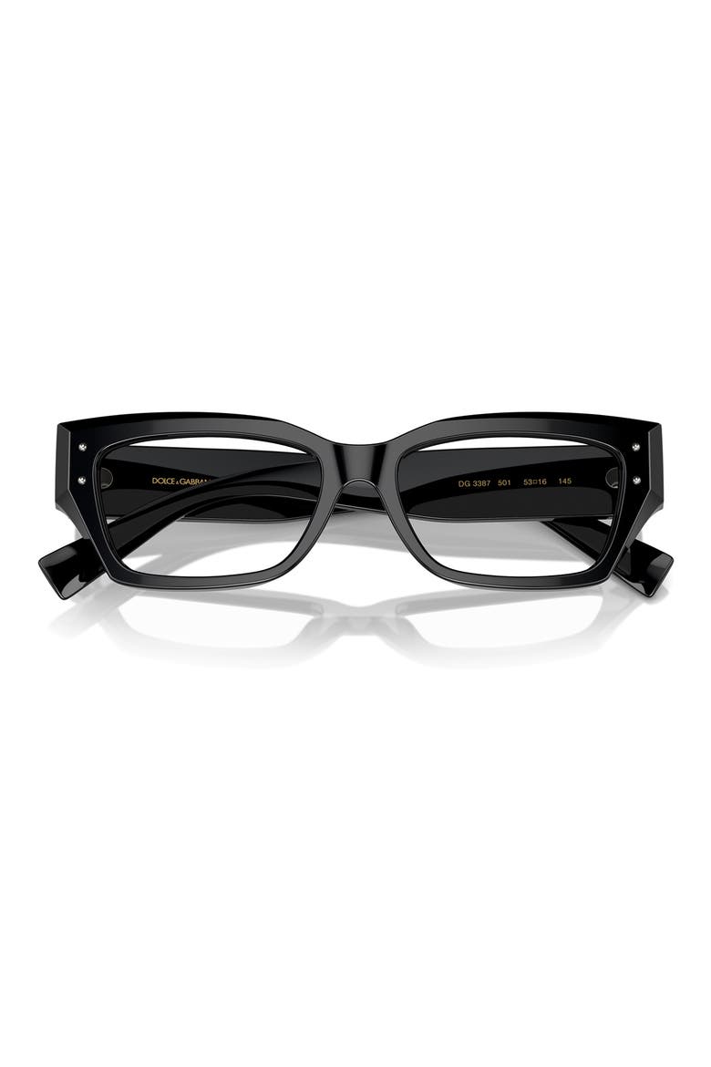 53mm Rectangular Reading Glasses, Alternate, color, BLACK