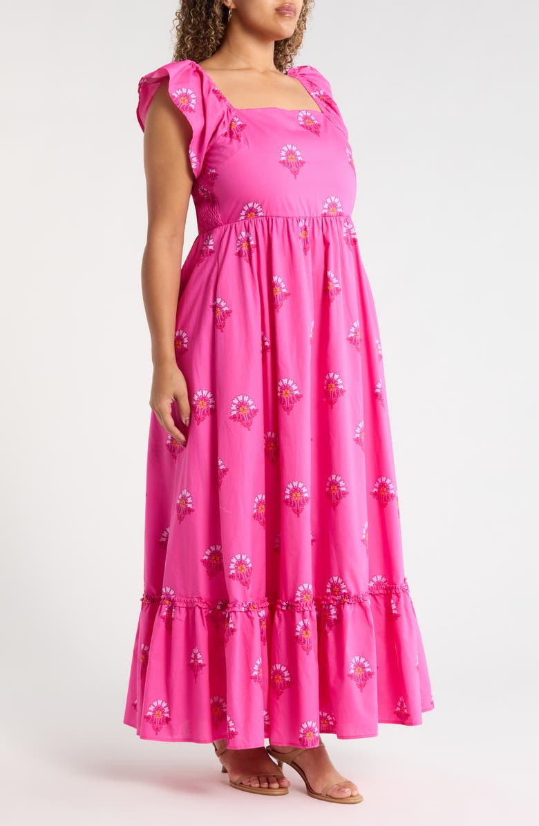 SUGARLIPS Scarlett Floral Mazy Cotton Maxi Dress, Alternate, color, Fuchsia-Pinks