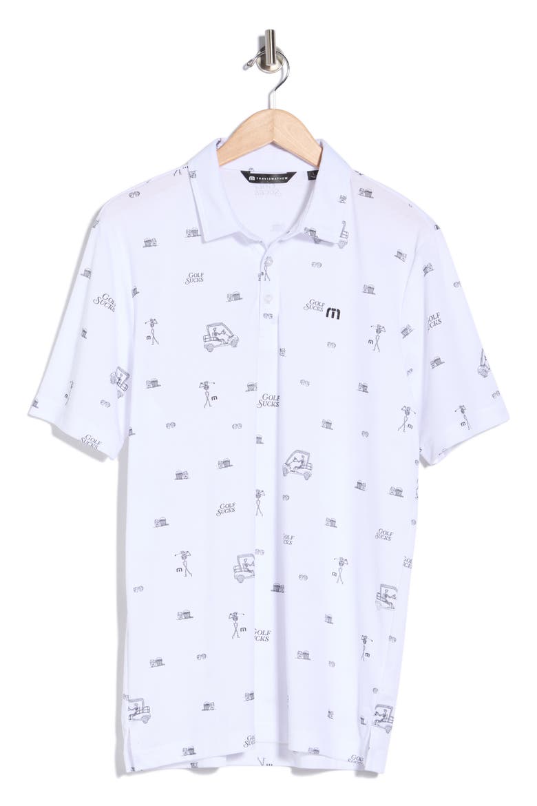 Golf Sucks Performance Polo, Alternate, color, WHITE