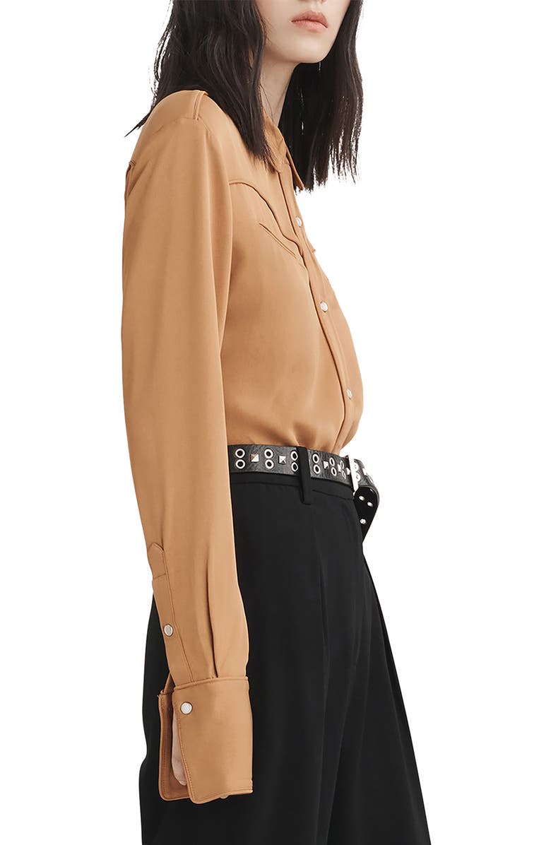 rag & bone Cleo Workshirt, Alternate, color, Camel