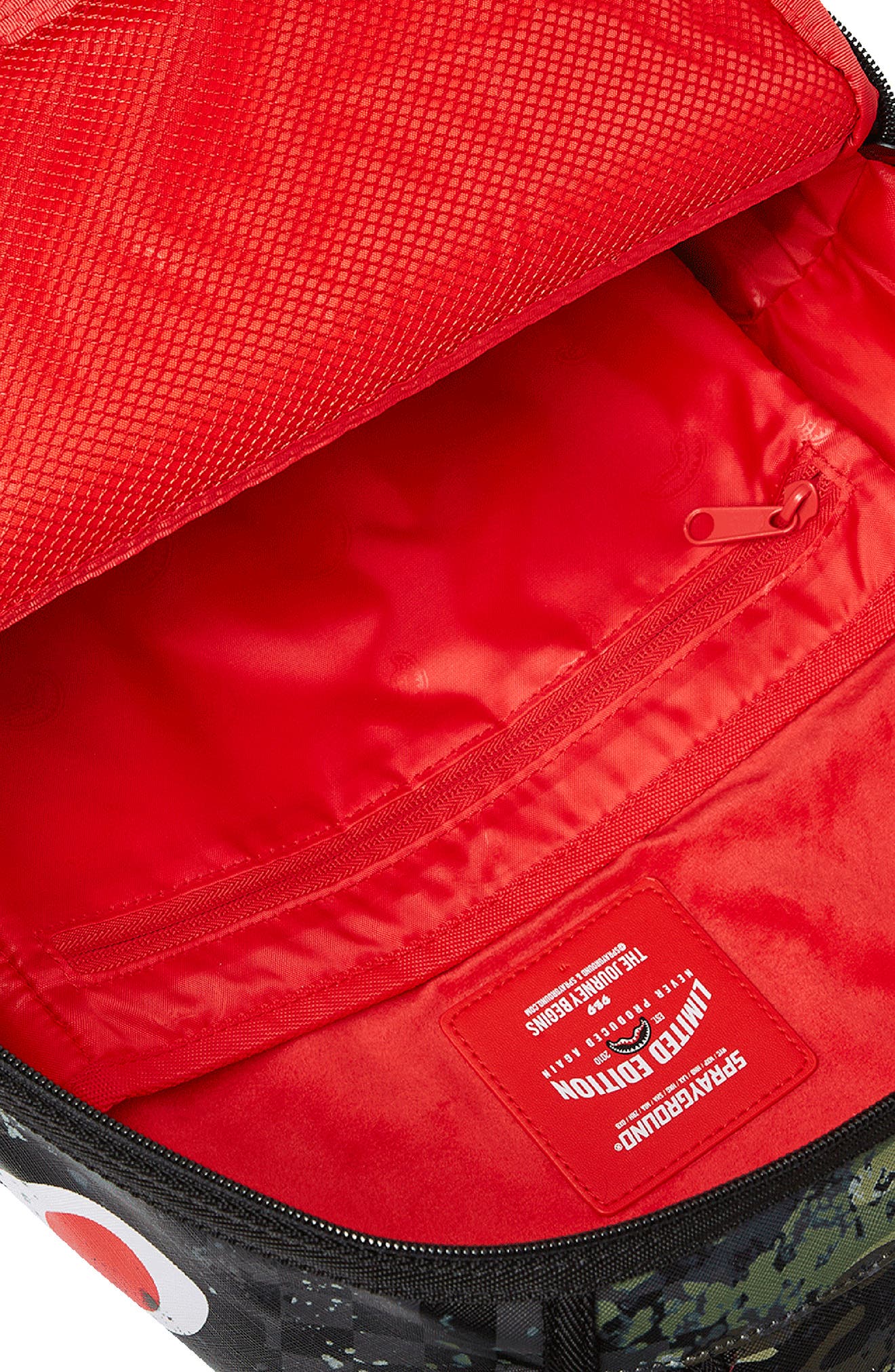 Sprayground Kids' Camo Splash Shark DLXSV Backpack, Alternate, color, 