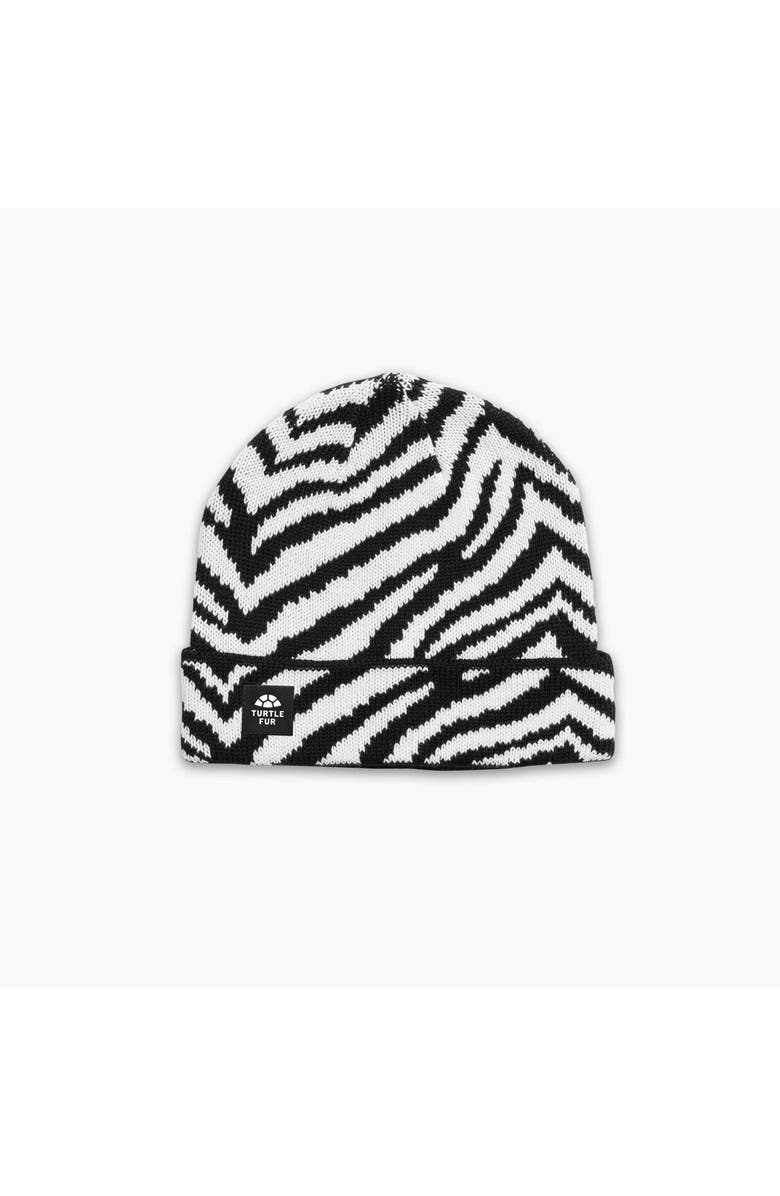 Turtle Fur Zebralicious Winter Hat, Main, color, Black