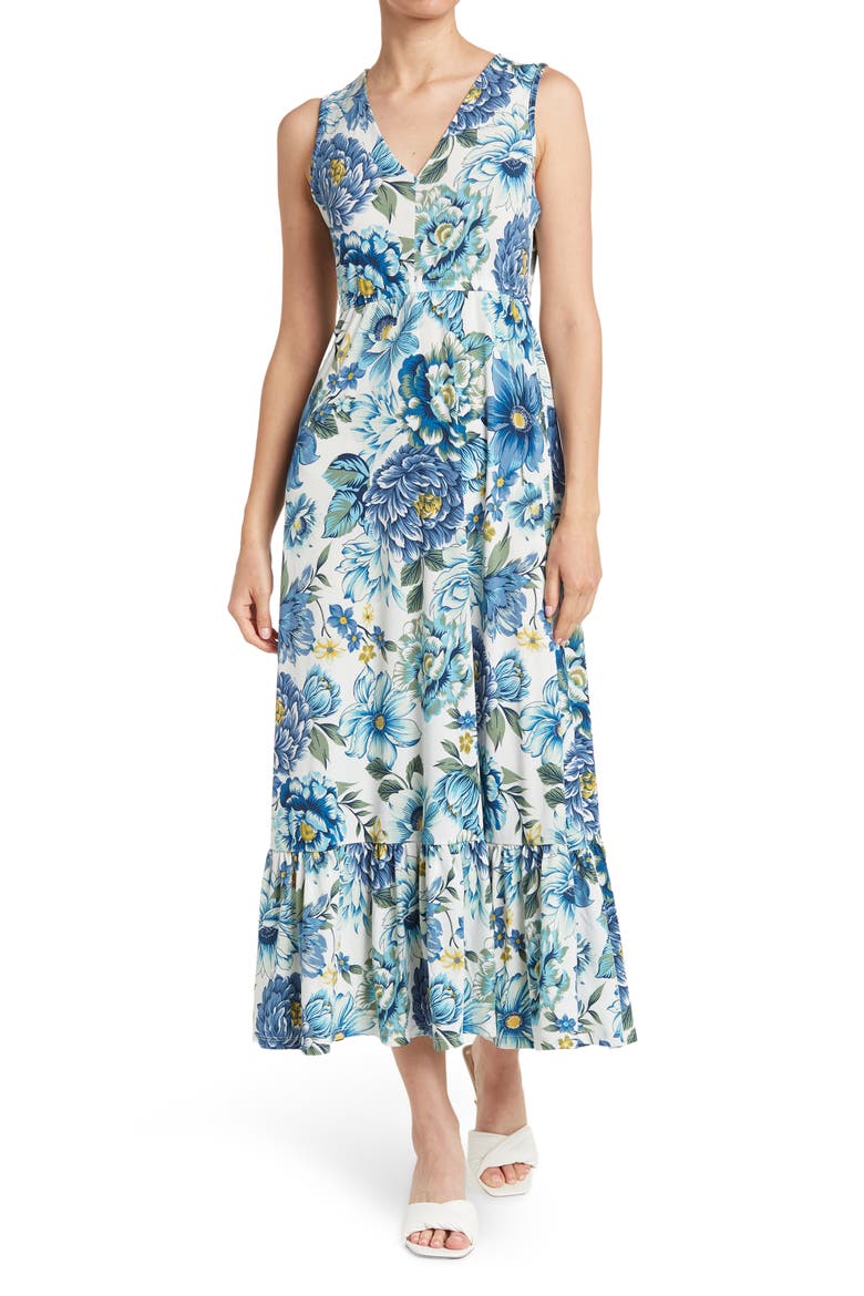 Love By Design Alba Sleeveless Tiered Maxi Dress, Main, color, ART NOUVEAU NATURAL