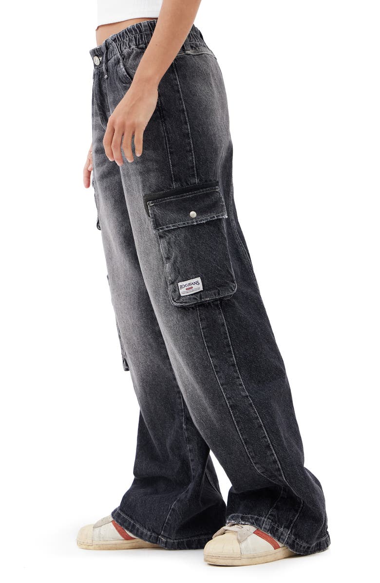 BDG Urban Outfitters Cyber Y2K Denim Cargo Pants, Alternate, color, Vintage Black